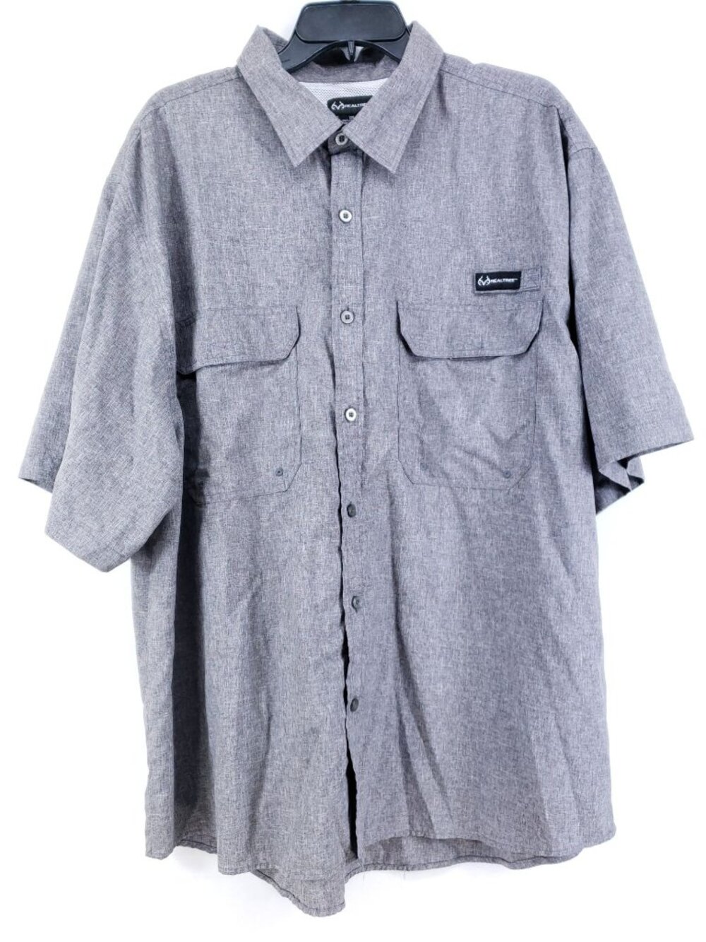 Realtree Vented Shirt Men's Size XXL Gray Short Sleeve